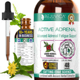 Rejuvica Health Active Adrenal dropper bottle, convenient tincture for on-the-go support.