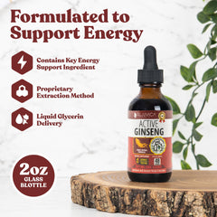 Rejuvica Health Active Ginseng liquid dose on tongue for fast absorption.