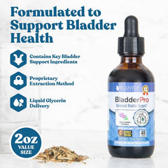Rejuvica Health BladderPro dropper releasing liquid for quick, alcohol-free bladder support.