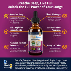 Bright Lungs dropper delivering liquid for on tongue use.