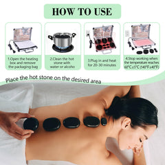 RELEDESA hot stones therapy on back and neck for relief option