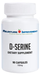 Relentless Improvement D-Serine bottle front with 90 vege capsules for cognitive support