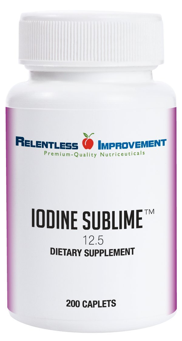 Relentless Improvement Iodine Sublime bottle with 12.5 mg caplets for daily use