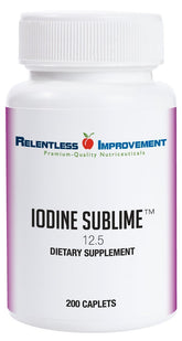 Relentless Improvement Iodine Sublime bottle with 12.5 mg caplets for daily use