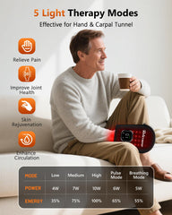 RELEXNOW red light glove fingers focus for joint comfort during daily activities