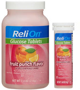 ReliOn Glucose bottle with Fruit Punch flavor for easy daily use.