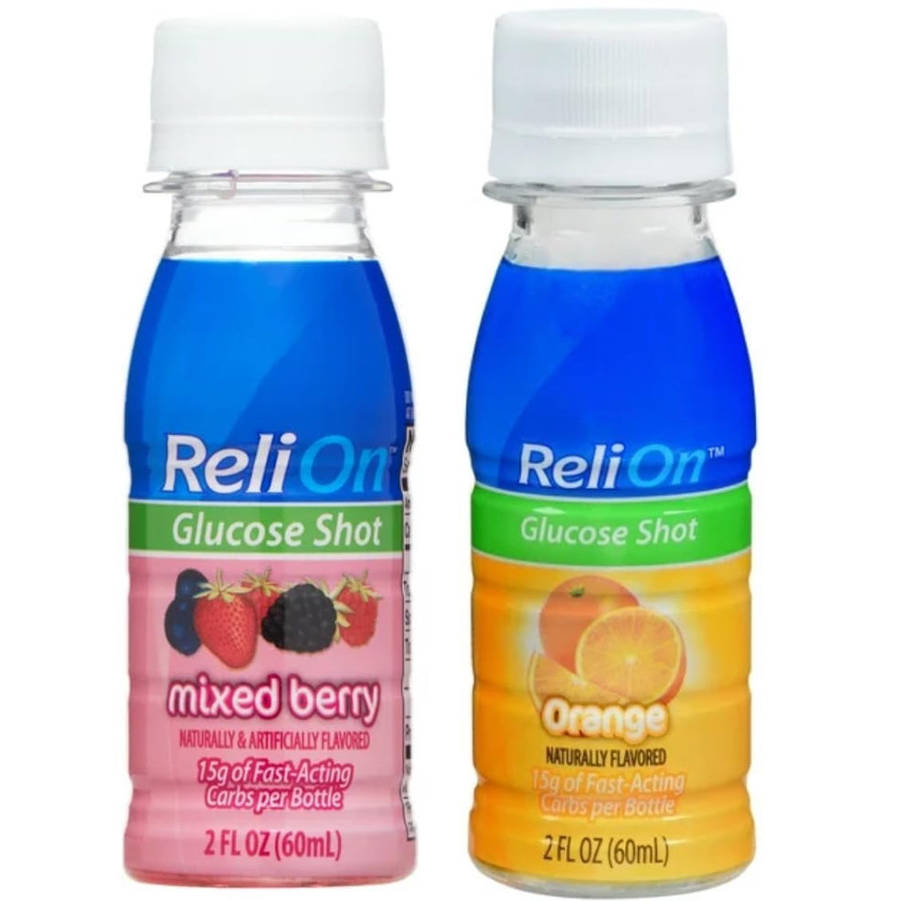 Reli On Glucose Shot orange bottle ready for on-the-go energy