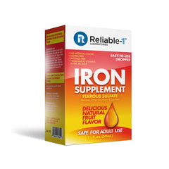 Reliable-1 infant iron drops natural fruit flavor supports acceptance during feeding.