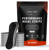 REM Tape Performance nasal strip wrapped for easier breathing.