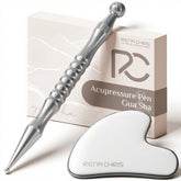 Rena Chris acupuncture pen handle close-up for precise massage.