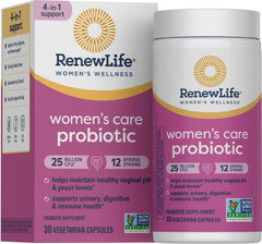 Renew Life Women's Probiotic bottle 30-count supports daily feminine health and digestion