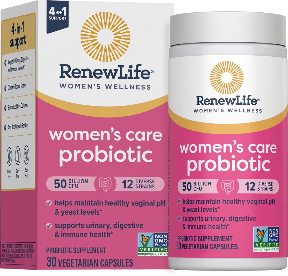 Renew Life Women's Probiotic bottle front view for daily balance