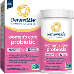 Renew Life Women's Probiotic bottle front view for daily feminine health