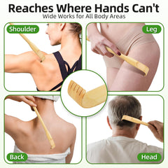 Renook Back Scratcher six-pack-lanyard-storage shows convenient hanging for quick access.