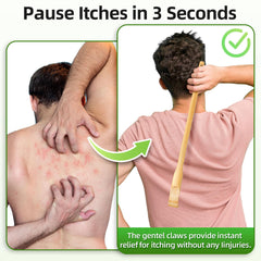 Renook Back Scratcher smooth-polished-wood offers a comfortable grip with no sharp edges.