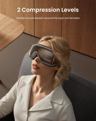 RENPHO Eye Massager 180-degree adjustability fits different head sizes.