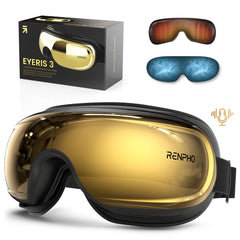 RENPHO Eyeris 3 eye massager in gold design for luxurious relaxation