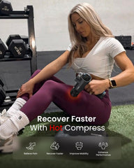 RENPHO massage gun cold therapy at 47F to refresh legs post-run.