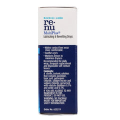 Renu eye drops cap close-up for easy dispensing