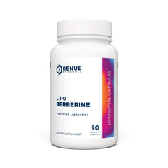 Renue By Science Berberine bottle front showcasing liposomal formula for enhanced absorption.