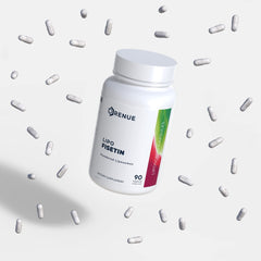 Renue By Science Fisetin packaging on display emphasizes a three-month supply.