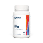 Renue By Science NMN supplement bottle showcasing 90 liposomal capsules for enhanced absorption.