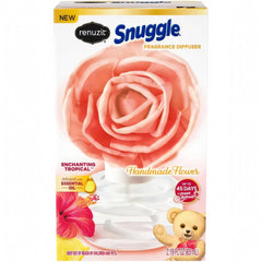 Renuzit Snuggle Scent Blossoms diffuser with handmade flower for a fresh, inviting room.