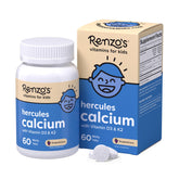 Renzo’s Hercules grape-melty-tab front view, a kid-friendly dissolvable calcium supplement.