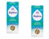 Replens external comfort gel 2-pack bottles provide discreet dryness relief.