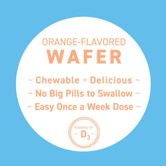 Replesta close-up of D3 chewable dosage label, non-GMO