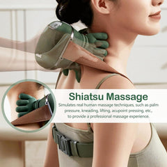 Rercarre neck massager in place shows soothing warmth easing neck tension