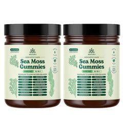 RESAWN Sea Moss Gummies bottle shows glossy chews for convenient daily immune and energy support.