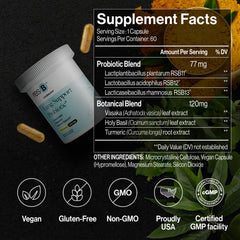 ResBiotic resB label detail highlights herbal blend for immune and digestive wellness