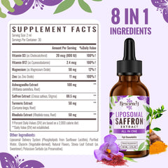 Close-up of Resciency saffron liposomal drops bottle ready for daily mood support.
