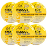 RESCUE Bach Pastilles Lemon Pack Front: convenient stress-relief lozenges in a six-pack.