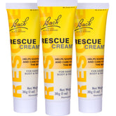 RESCUE Cream packaging shows the 3x30g set for travel skincare.