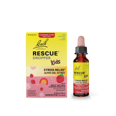 RESCUE Kids Dropper strawberry bottle offers gentle daily stress relief for children.
