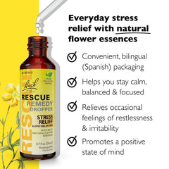 RESCUE remedy drops on tongue for fast calming support during busy moments