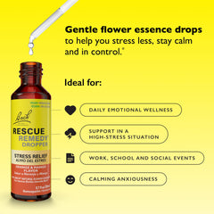RESCUE Remedy vegan, gentle formula visual signaling non-alcohol, daily use.
