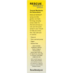 RESCUE Remedy Spray label shows original flower blend and Bach essences.