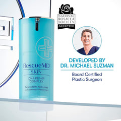 RescueMD DNA Repair Complex dropper dispense highlights precise serum application.