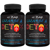 Research Labs 15 Day Colon Cleanse bottle front highlighting digestive support and toxin flush potential.