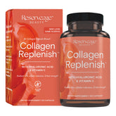 Reserveage Beauty Collagen Replenish bottle front view showing label and branding for radiant skin support