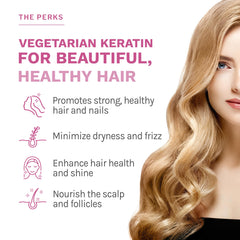 Reserveage Beauty Keratin Hair Booster glow close-up suggesting shine and vitality for hair.