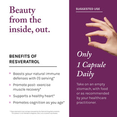 Reserveage Resveratrol muscadine grapes illustration emphasizes natural ingredient source.