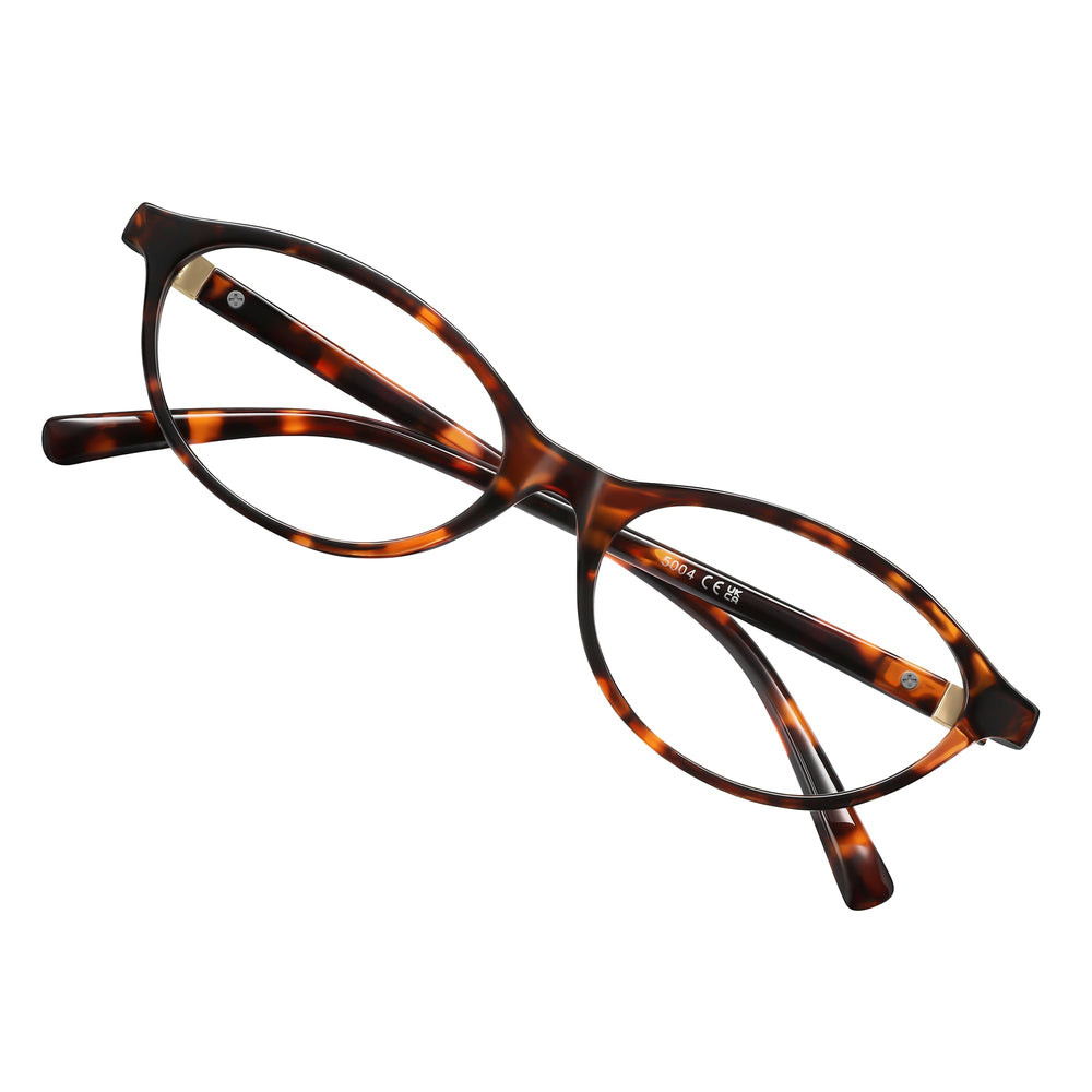 Resjok blue light glasses for women with dark tortoise oval frame for all-day screen use