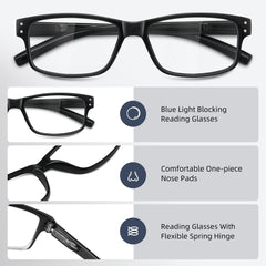 Resjok lentes de lectura con bisagras de resorte para ajuste suave