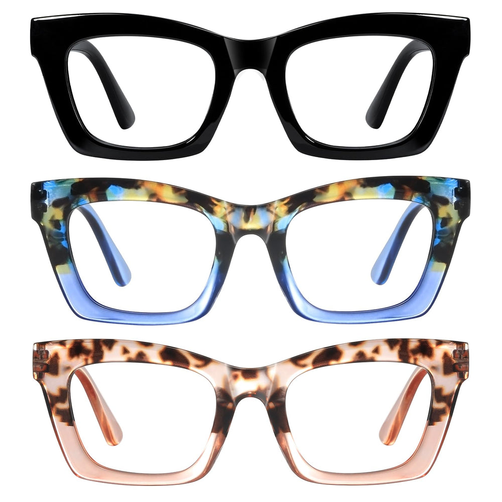 Resjok Oprah Reading Glasses front view with blue light blocking frames for eye comfort.