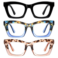 Resjok Oprah Reading Glasses front view with blue light blocking frames for eye comfort.
