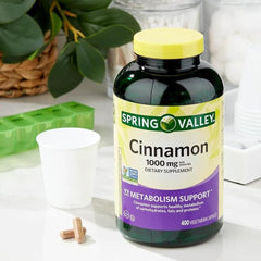 ResMask Spring Valley Cinnamon bottle label shows gluten-free and allergen-friendly formula